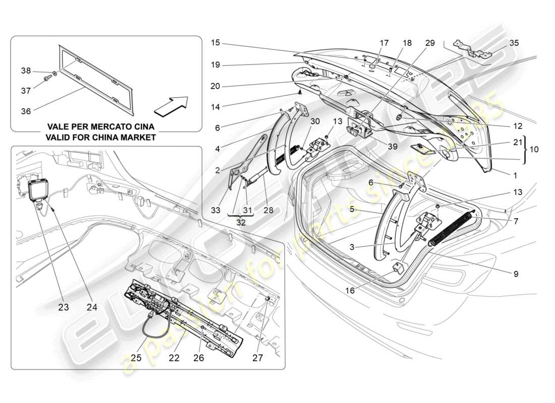 Maserati Ghibli (2016) REAR LID Part Diagram