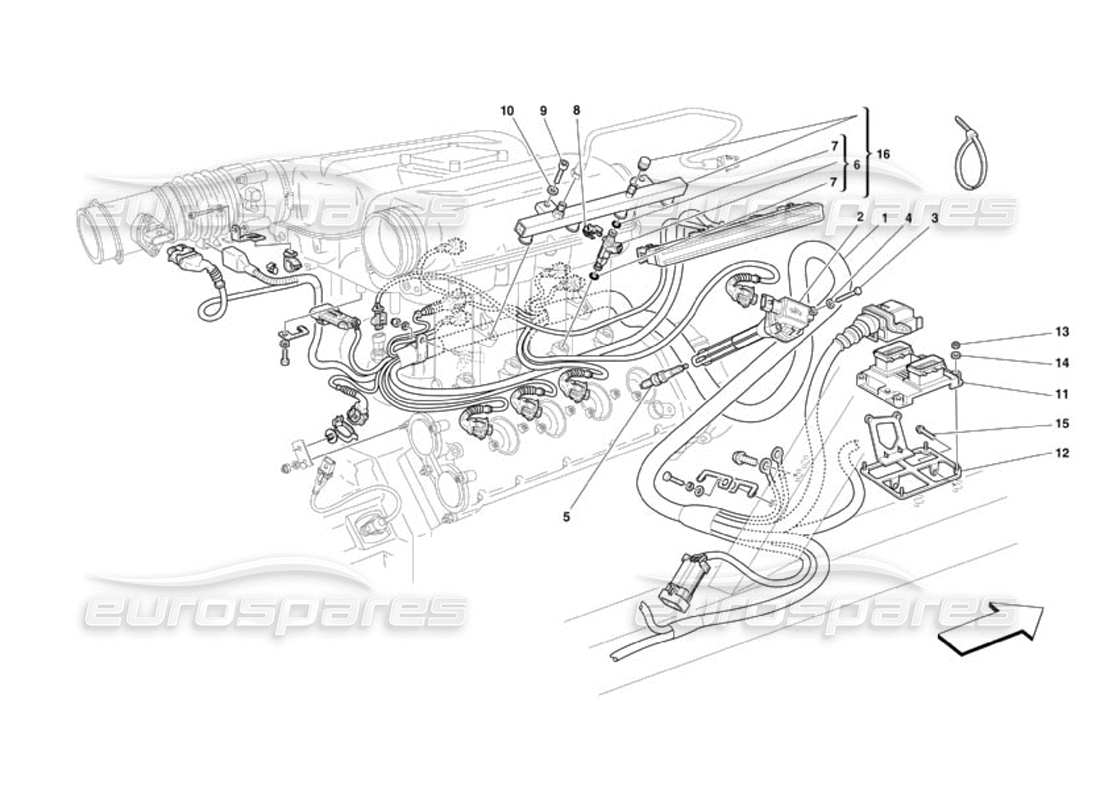 Ferrari 360 Challenge (2000) injection device - ignition Part Diagram