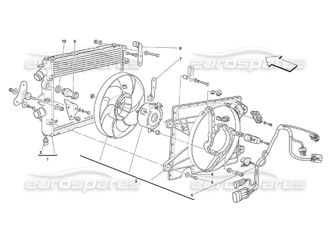 Ferrari 360 Challenge (2000) Cooling System Radiators Part Diagram