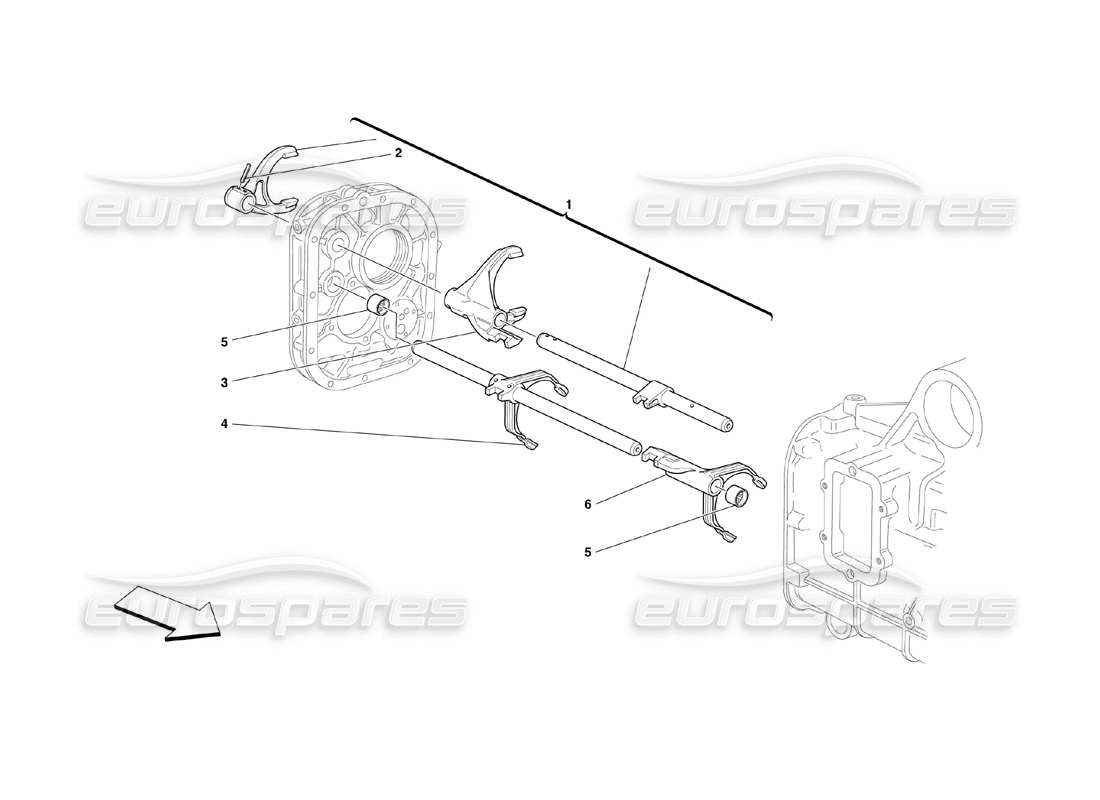 Ferrari 360 Challenge (2000) Inside Gearbox Controls Part Diagram