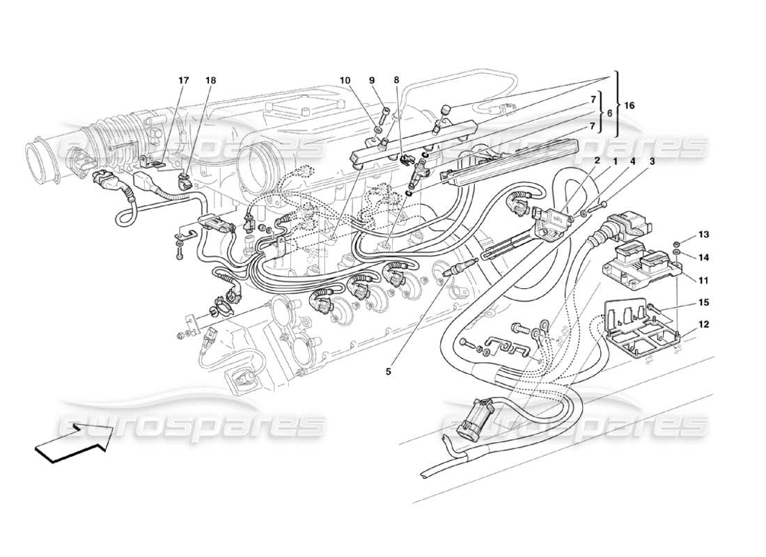 Ferrari 360 Challenge Stradale injection device - ignition Parts Diagram