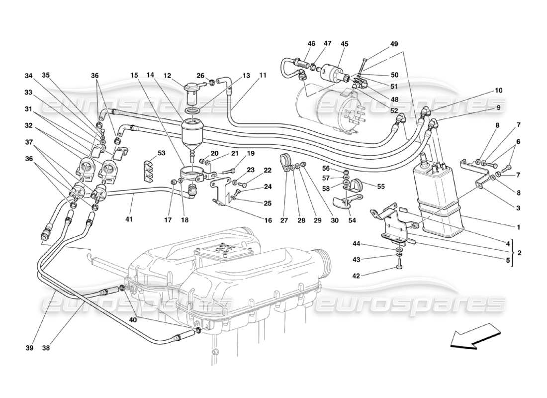 Ferrari 360 Challenge Stradale Antievaporation Device Part Diagram
