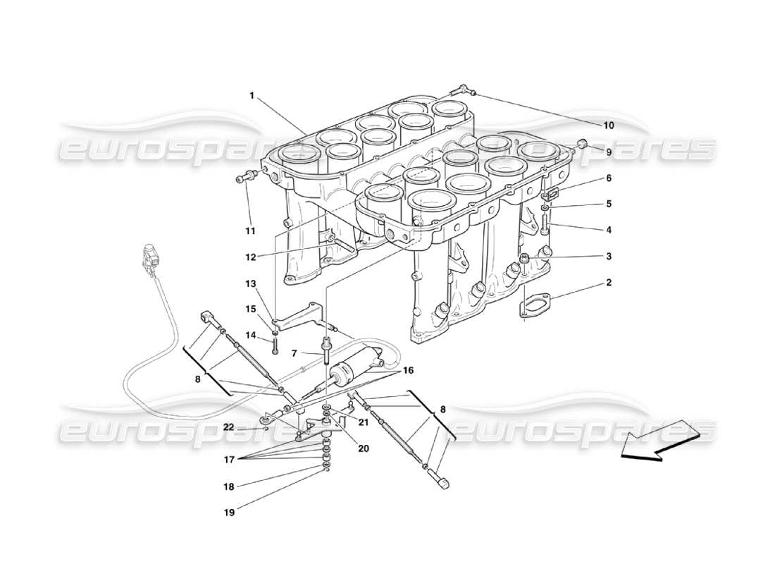 Ferrari 360 Challenge Stradale Air Intake Manifold Part Diagram