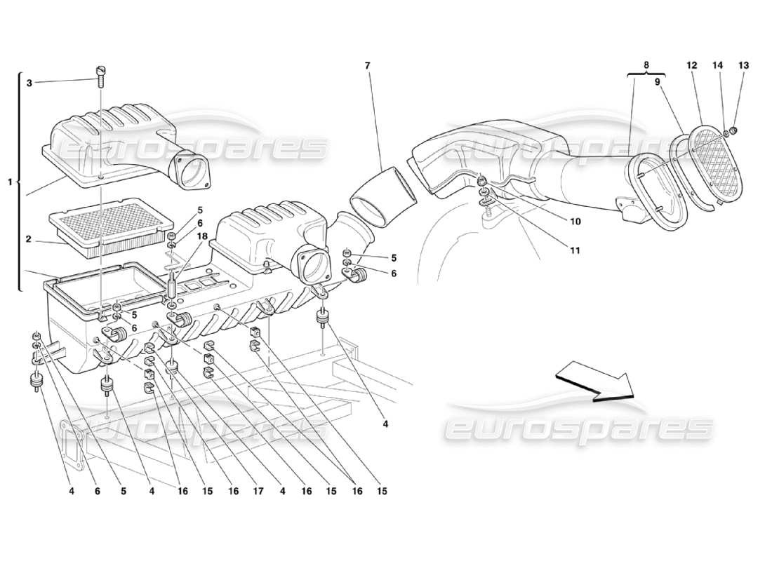 Ferrari 360 Challenge Stradale AIR INTAKE Parts Diagram