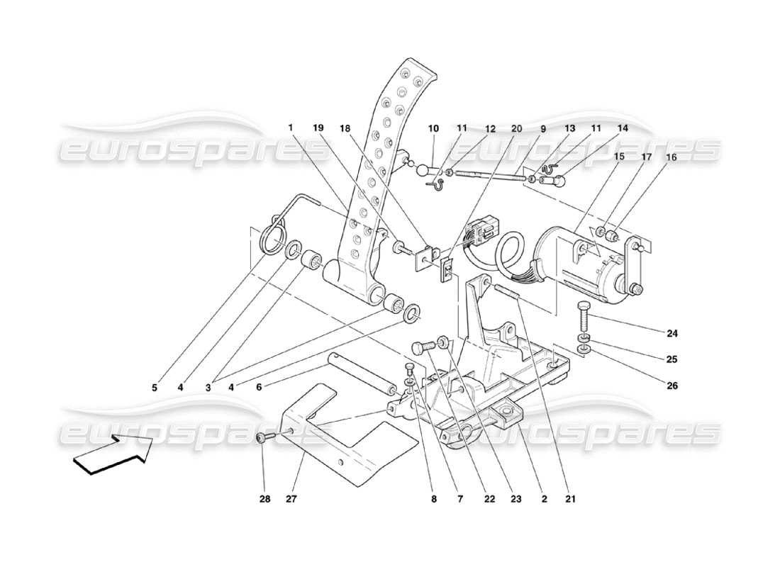 Ferrari 360 Challenge Stradale Electronic Accelerator Pedal Part Diagram
