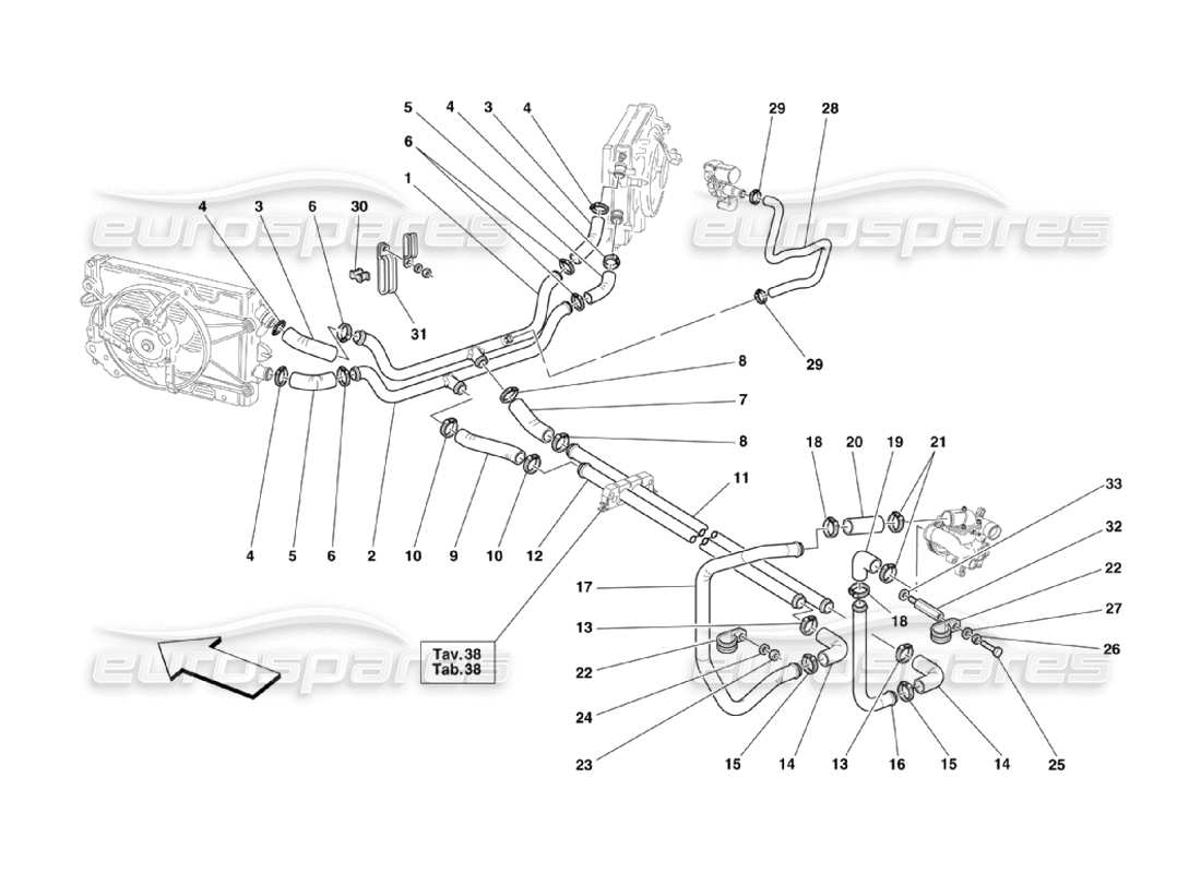 Ferrari 360 Challenge Stradale Cooling System Parts Diagram