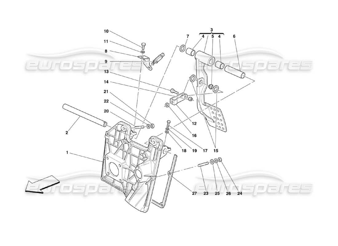Ferrari 360 Challenge Stradale Pedals Part Diagram