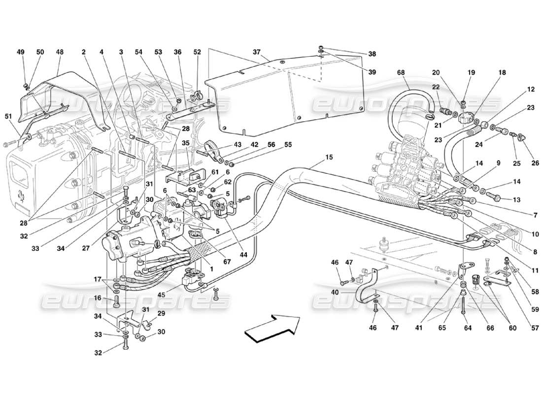 Ferrari 360 Challenge Stradale F1 Clutch Hydraulic Control Part Diagram