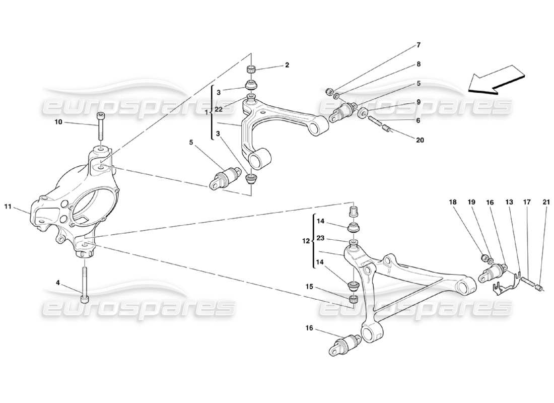 Ferrari 360 Challenge Stradale Front Suspension - Wishbones Part Diagram