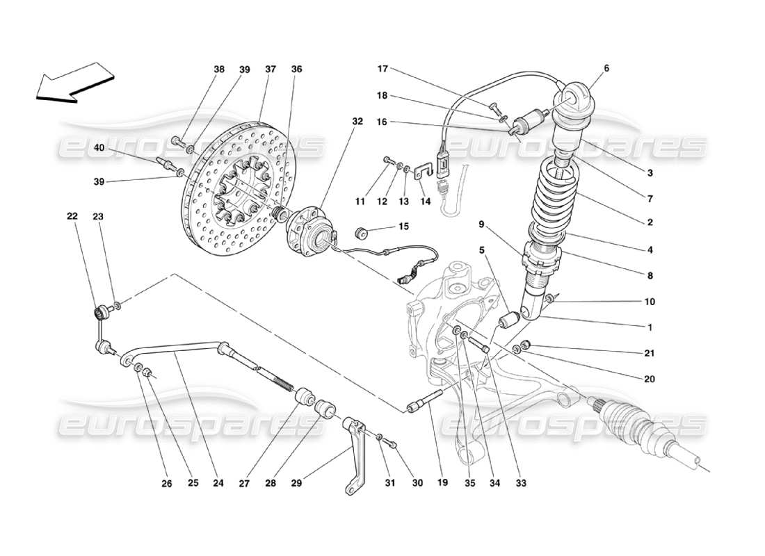 360 Challenge Stradale Rear Suspension Shock Absorber And Brake Disc