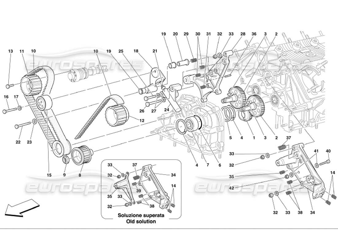 Ferrari 360 Modena timing controls Part Diagram