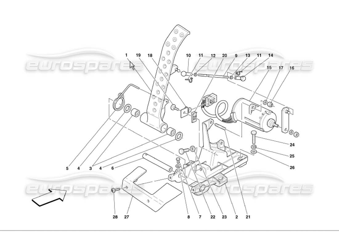 Ferrari 360 Modena Electronic Accelerator Pedal Part Diagram