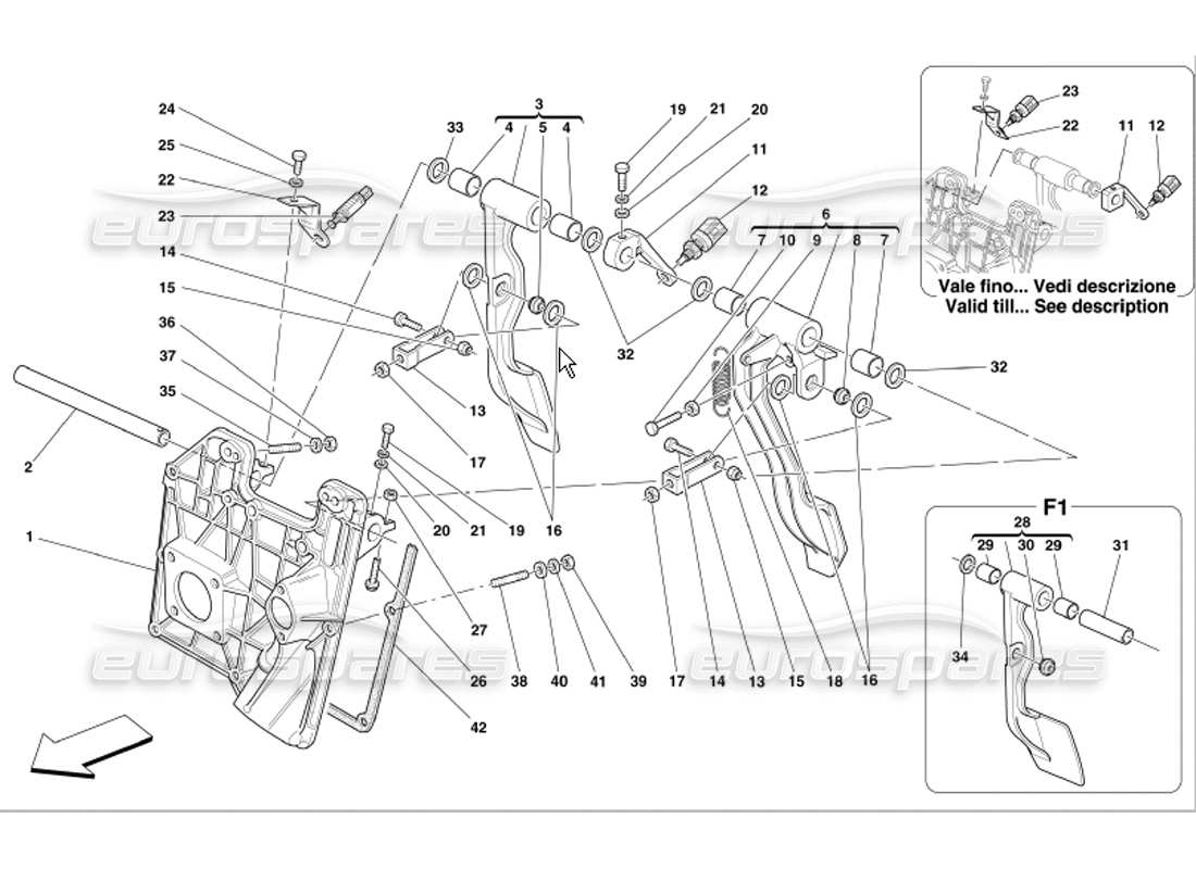 Ferrari 360 Modena Pedals Part Diagram