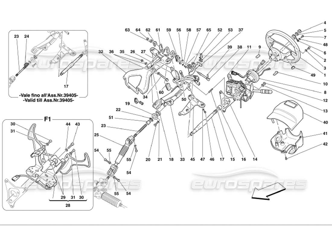 Ferrari 360 Modena Steering Column Part Diagram