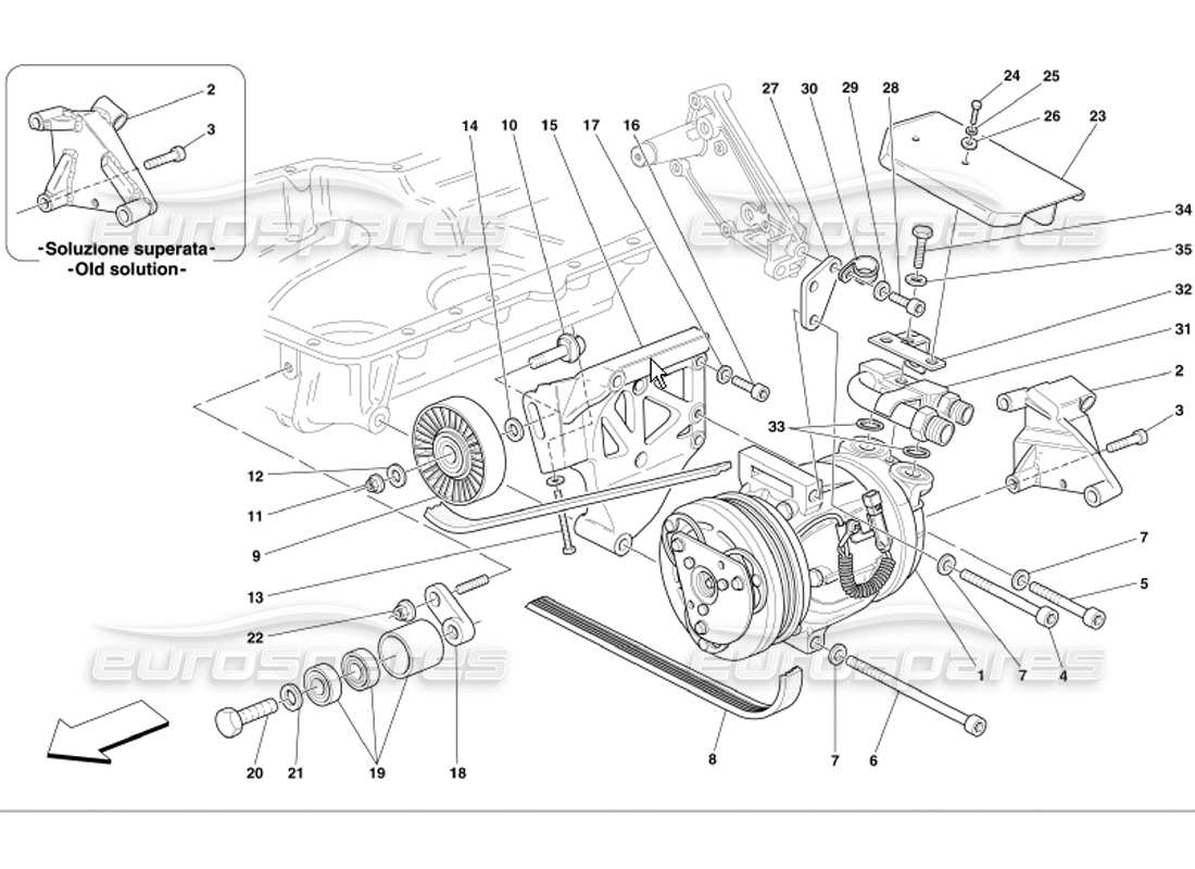 Ferrari 360 Modena AIR CONDITIONING COMPRESSOR Parts Diagram