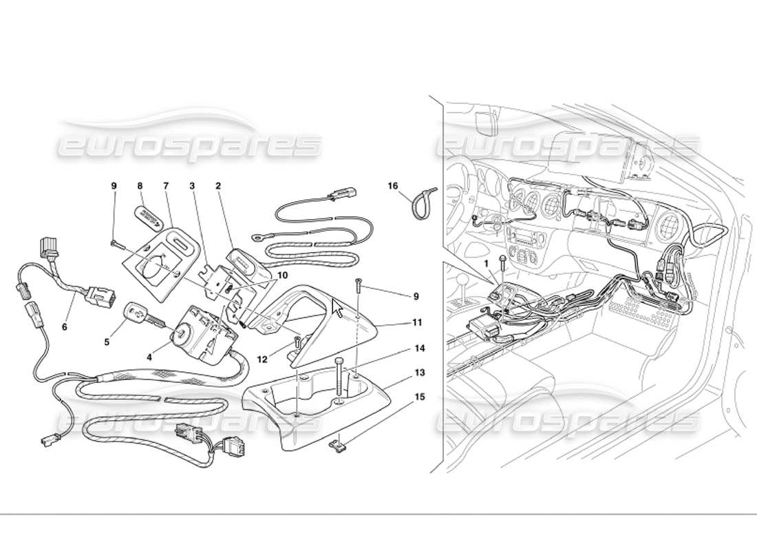 Ferrari 360 Modena Passenger Air-Bag Exclusion Kit Part Diagram