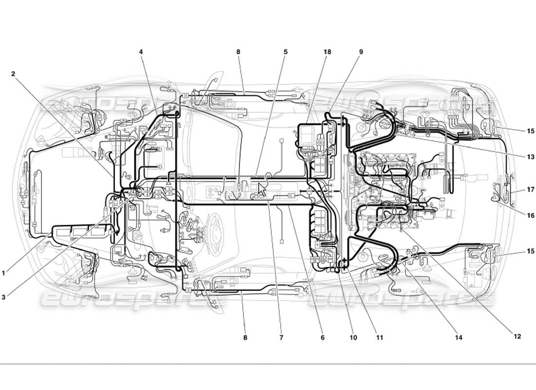 Ferrari 360 Modena electrical system Parts Diagram