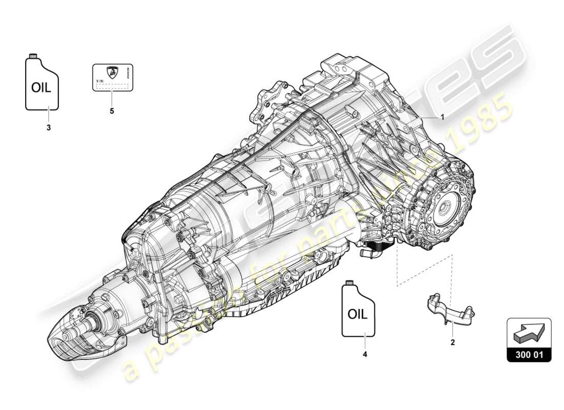 Lamborghini Urus Performante (2023) GEARBOX, COMPLETE Part Diagram