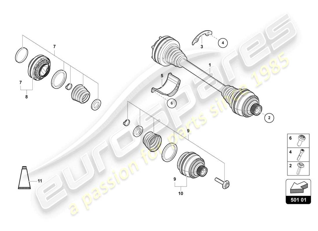 Lamborghini Urus Performante (2023) AXLE SHAFT Part Diagram