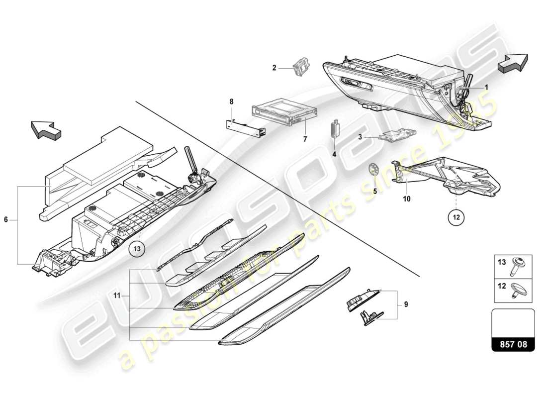 Lamborghini Urus Performante (2023) GLOVE BOX Part Diagram