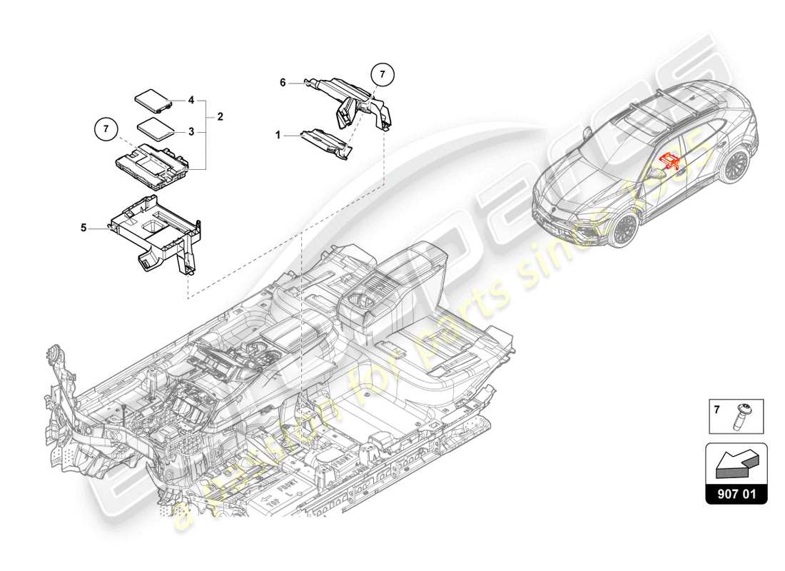 Lamborghini Urus Performante (2023) DIAGNOSIS INTERFACE FOR DATA BUS (GATEWAY) Part Diagram