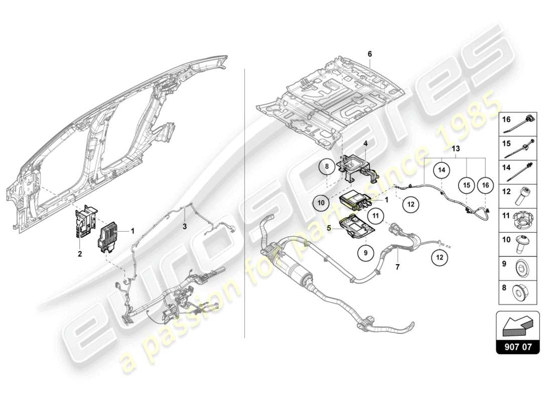 Lamborghini Urus Performante (2023) CONTROL UNIT FOR ACTIVE ROLL STABILISATION Part Diagram