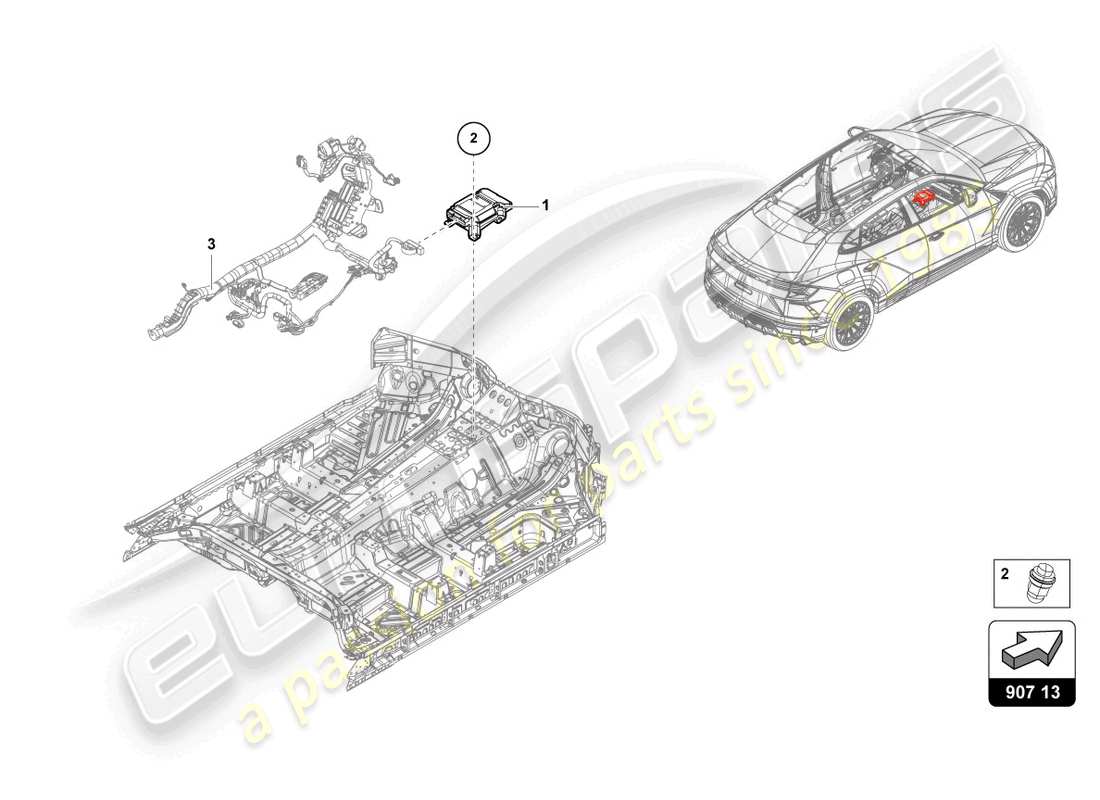 Lamborghini Urus Performante (2023) CONTROL UNIT FOR CHASSIS Part Diagram