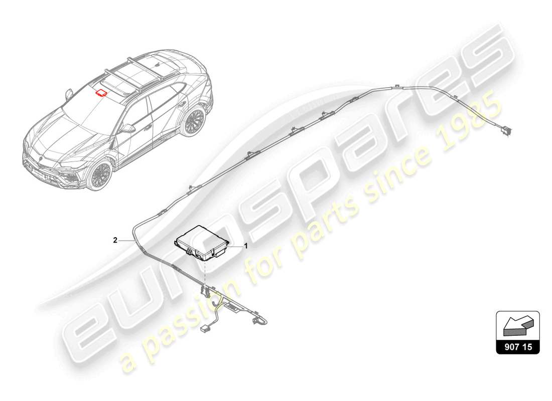 Lamborghini Urus Performante (2023) CONTROL UNIT FOR ELECTRIC SLIDING SUNROOF CONTROLS Part Diagram