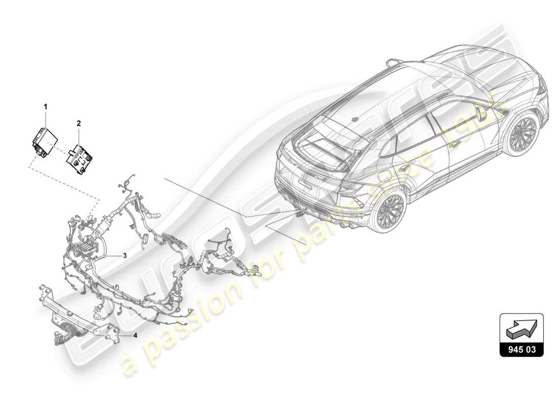 Lamborghini Urus Performante (2023) ELECTRICAL PARTS FOR TRAILER TOWING Part Diagram