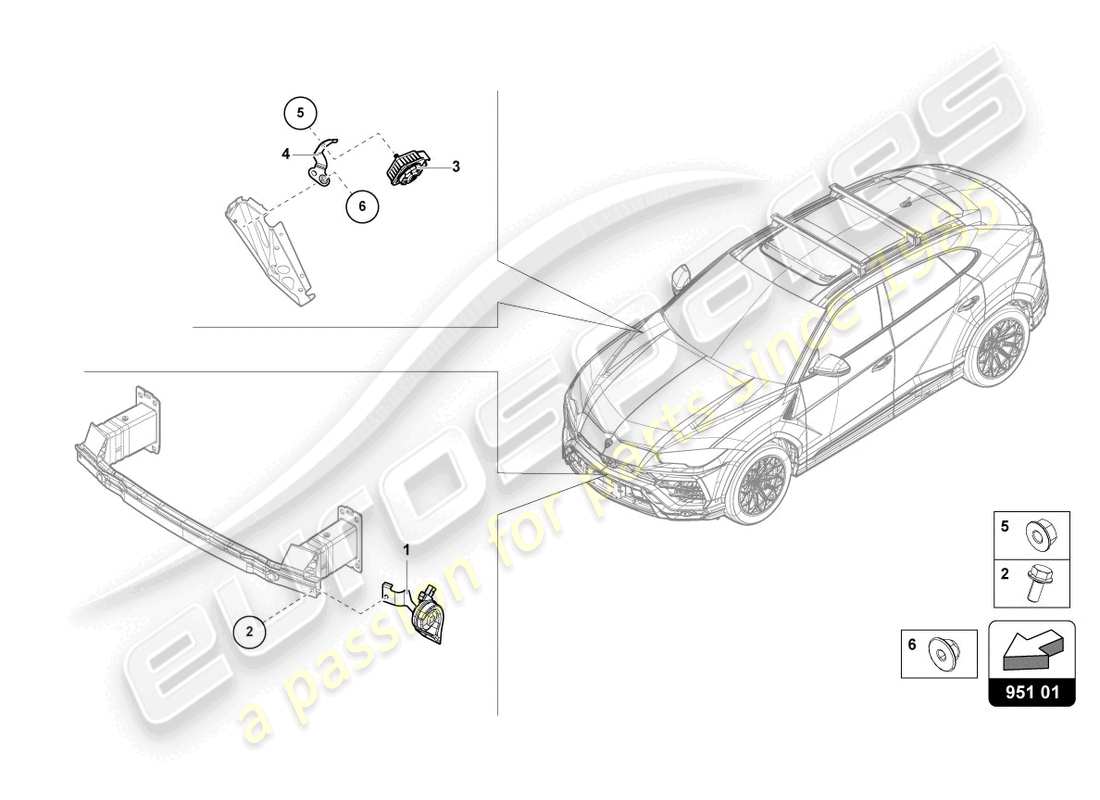Lamborghini Urus Performante (2023) SIGNAL HORN Part Diagram