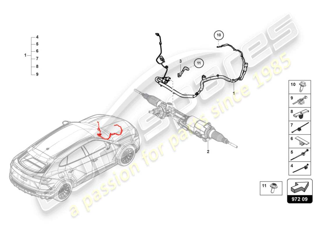 Lamborghini Urus Performante (2023) WIRING SET FOR ACTIVE STEERING FRONT Part Diagram