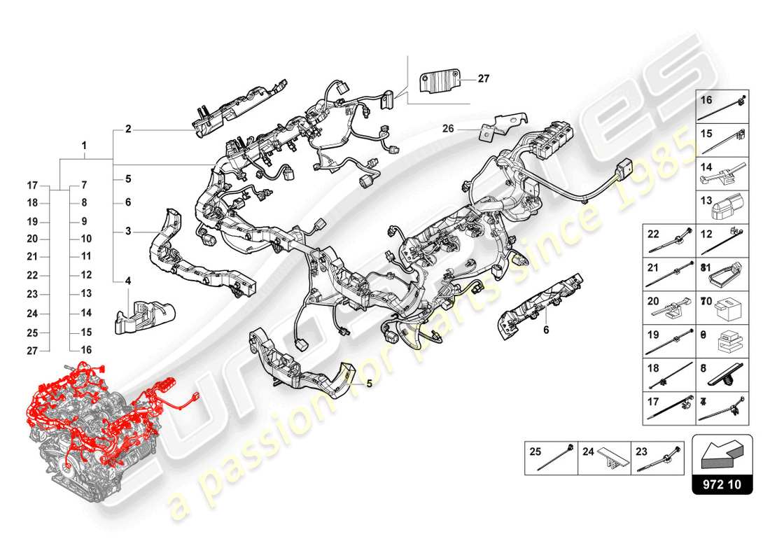 Lamborghini Urus Performante (2023) WIRING SET FOR ENGINE Part Diagram