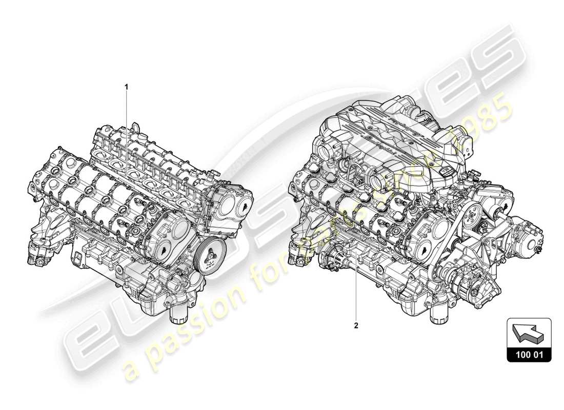 Lamborghini Countach LPI 800-4 (2022) engine Parts Diagram