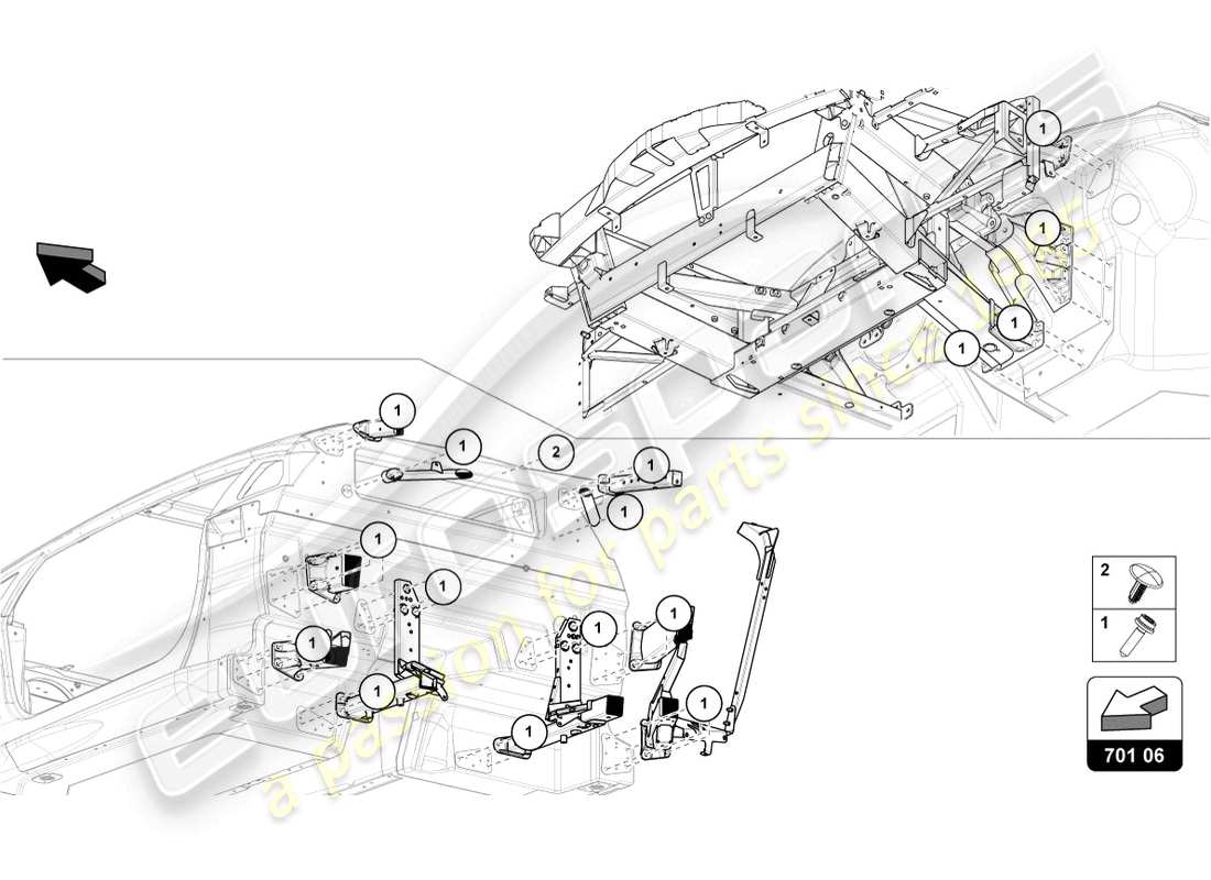 Lamborghini Countach LPI 800-4 (2022) fasteners Part Diagram