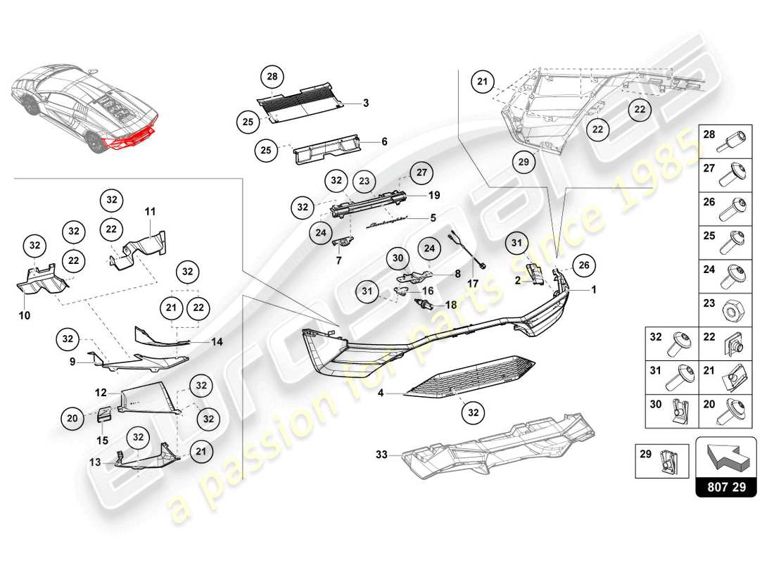 Lamborghini Countach LPI 800-4 (2022) BUMPER UPPER PART Part Diagram