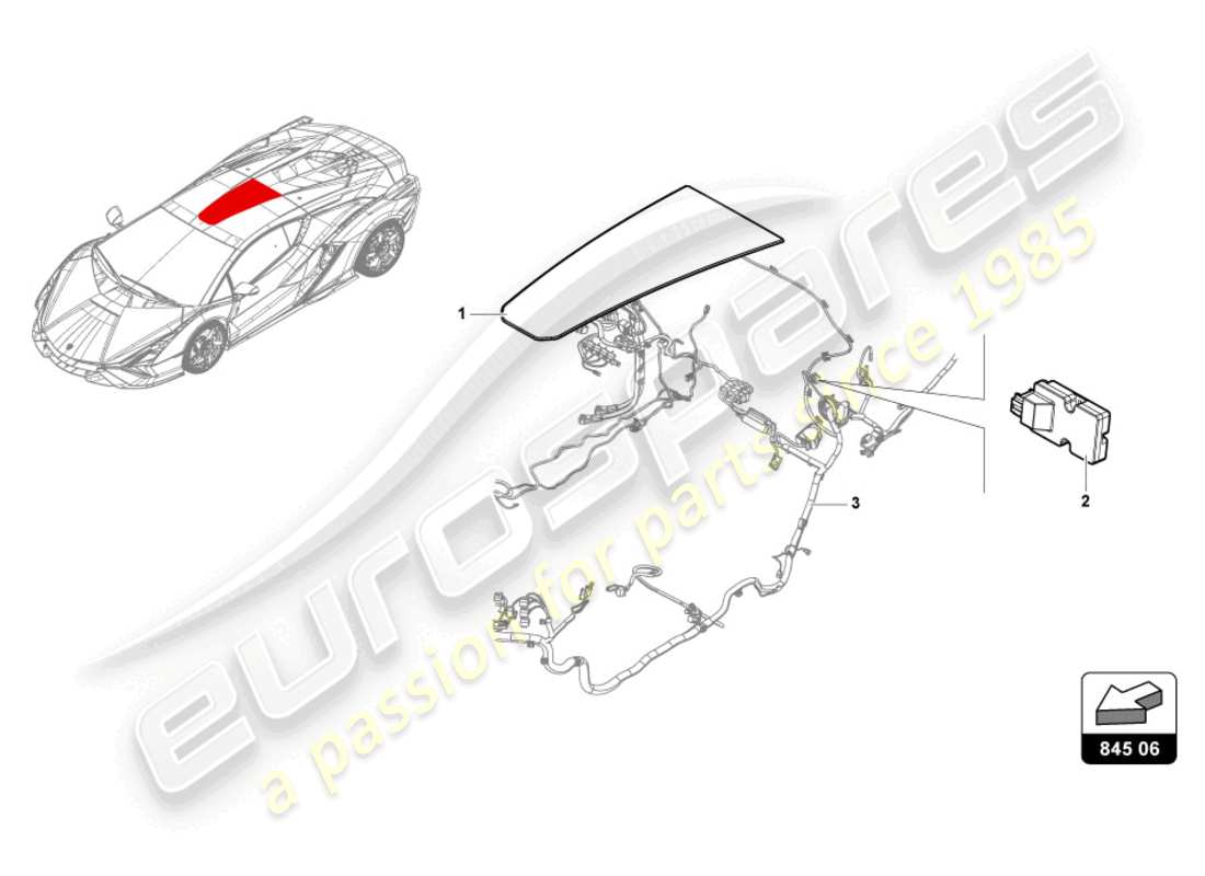 Lamborghini Countach LPI 800-4 (2022) ROOF WINDOW Part Diagram