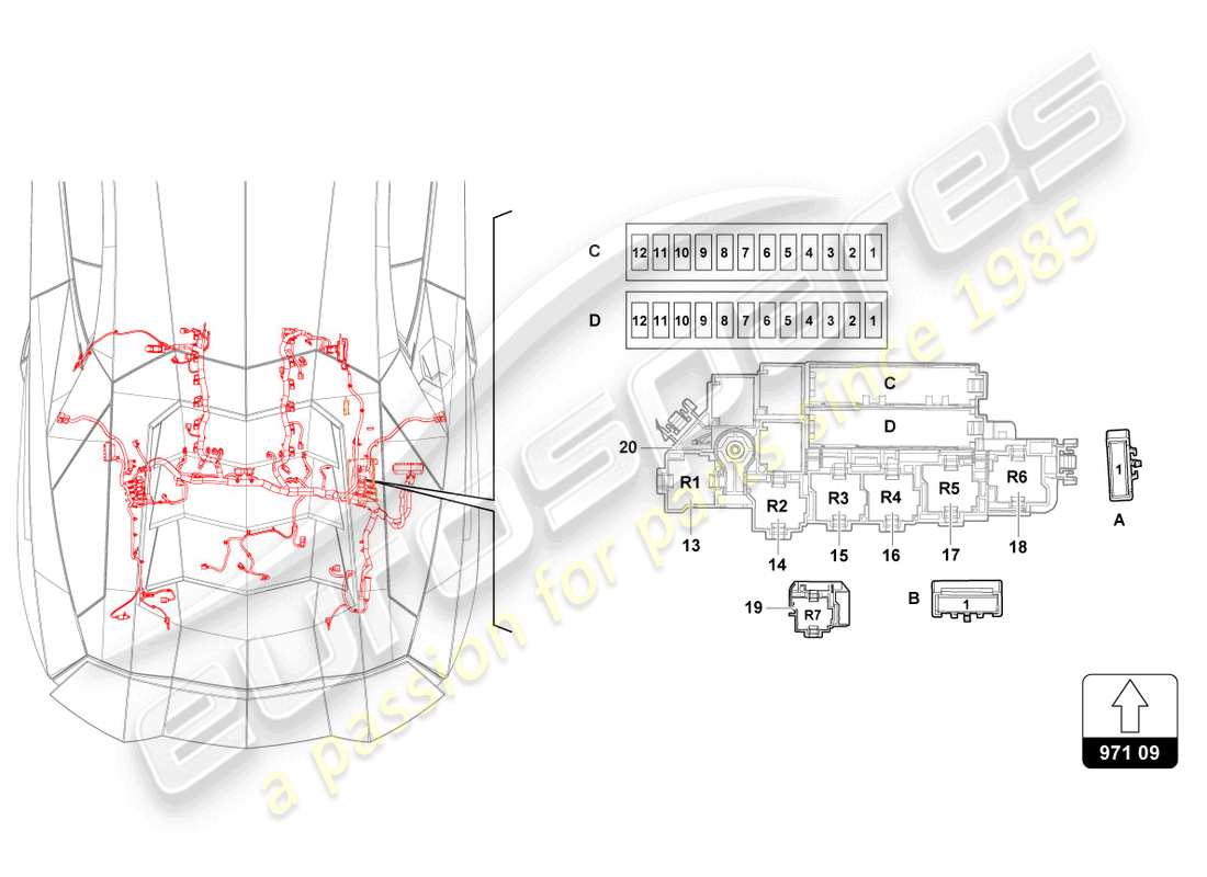 Lamborghini Countach LPI 800-4 (2022) FUSES Part Diagram