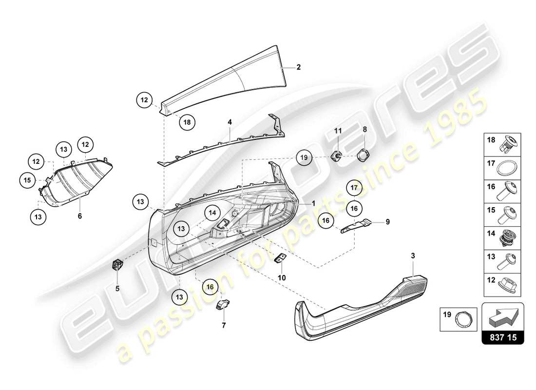 New Genuine Lamborghini part number 47F837034, BRACKET.