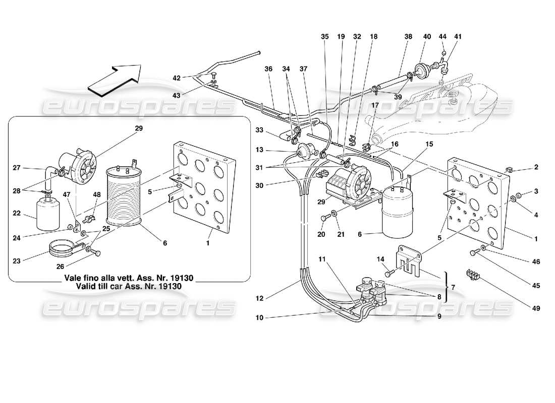 Ferrari 355 (2.7 Motronic) air injection device Part Diagram