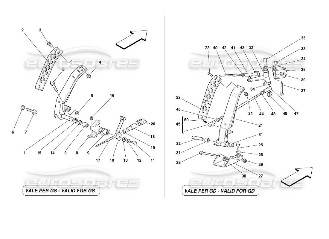 Ferrari 355 (2.7 Motronic) Accelerator Pedal Part Diagram