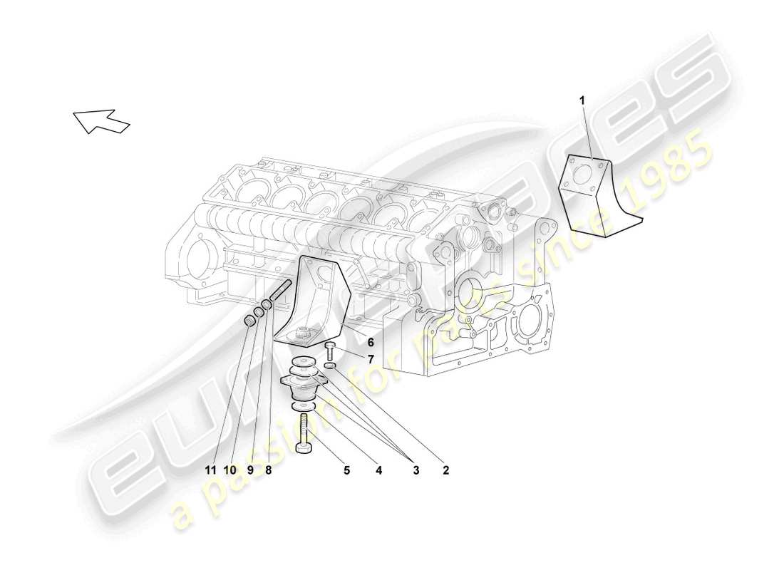 Lamborghini LP640 Coupe (2010) SECURING PARTS FOR ENGINE Part Diagram