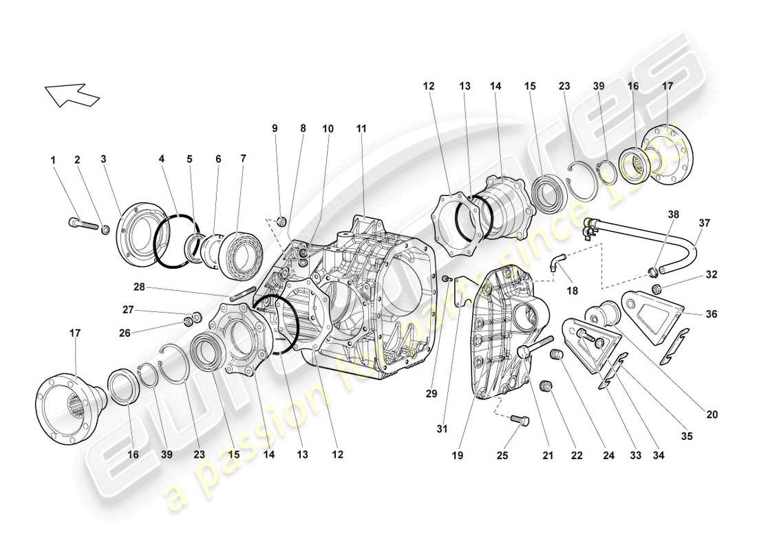 Lamborghini LP640 Roadster (2007) HOUSING FOR DIFFERENTIAL Part Diagram