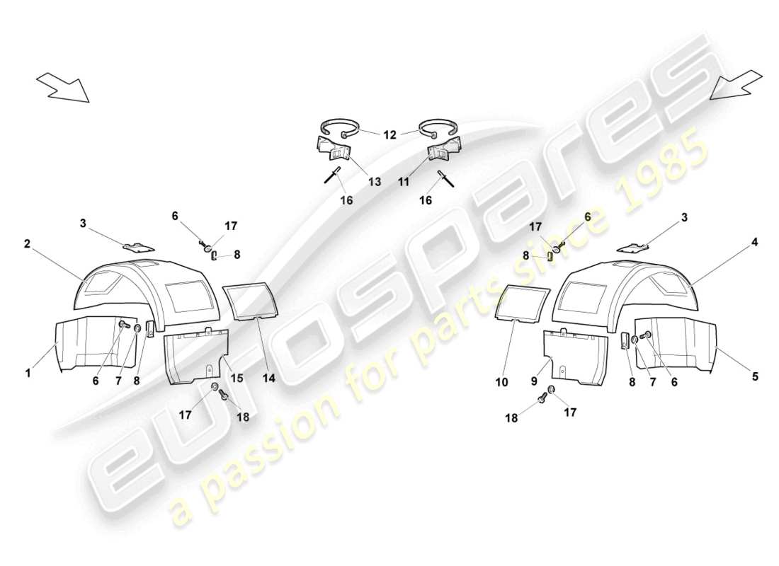 Lamborghini LP640 Roadster (2010) WHEEL HOUSING LINER FRONT Part Diagram