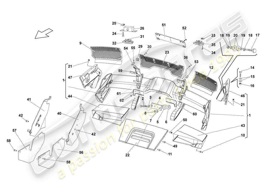 Lamborghini LP670-4 SV (2010) BUMPER REAR Part Diagram