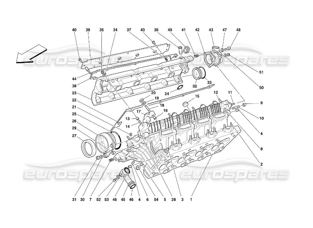 Ferrari 355 (5.2 Motronic) RH Cylinder Head Part Diagram