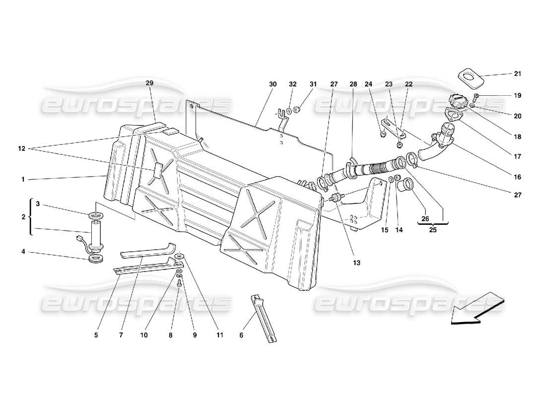 Ferrari 355 (5.2 Motronic) FUEL TANK Part Diagram