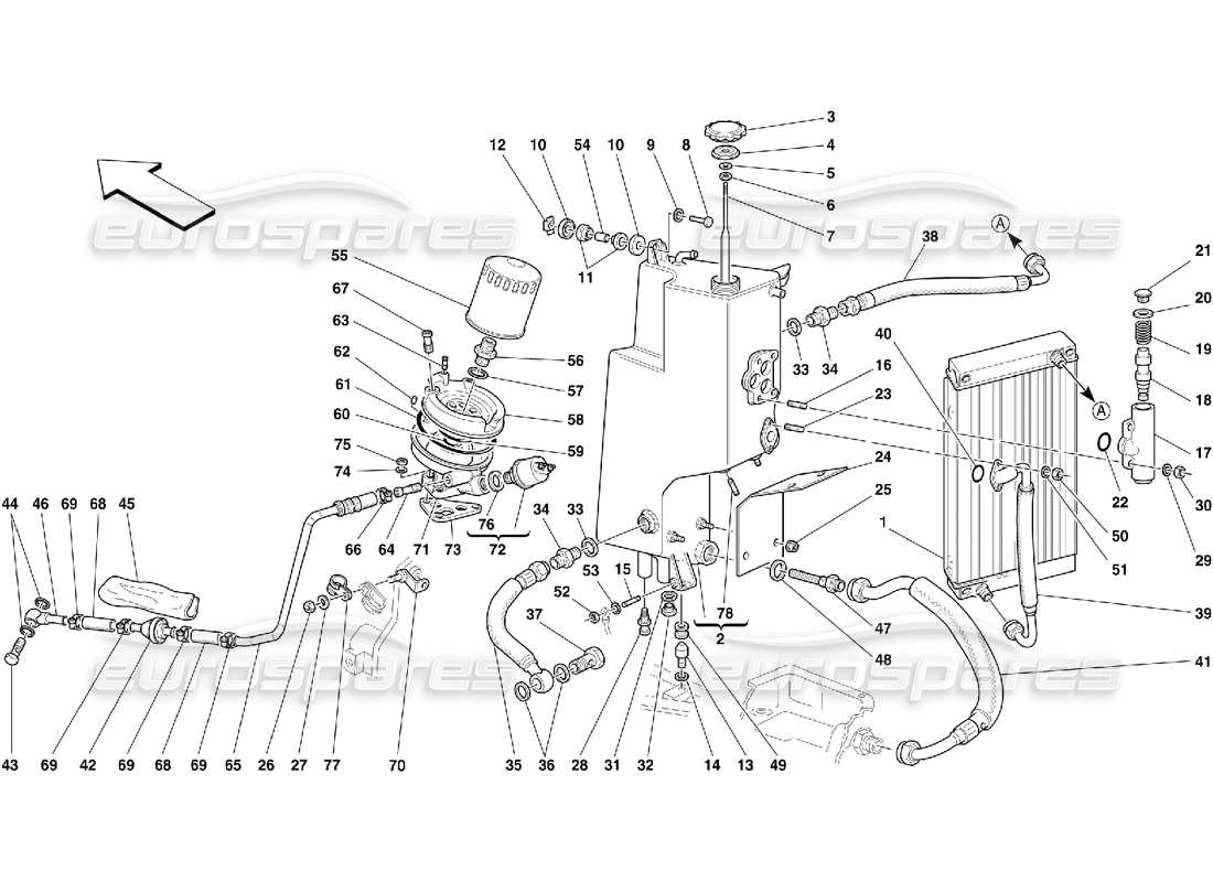 Ferrari 355 (5.2 Motronic) Lubrication System Part Diagram