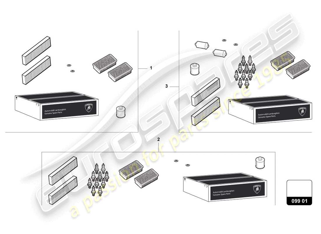 Lamborghini Gallardo Coupe (2005) SERVICE SCHEDULE Part Diagram