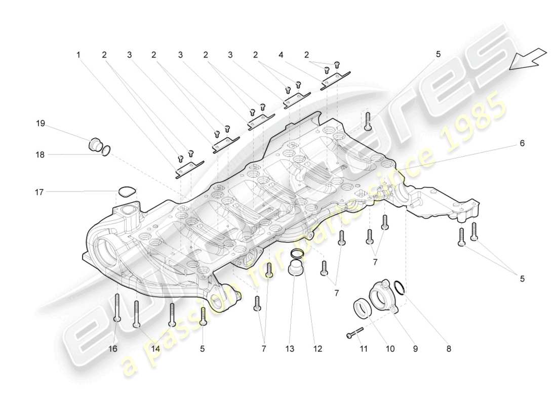 Lamborghini Gallardo Coupe (2008) engine oil sump Part Diagram