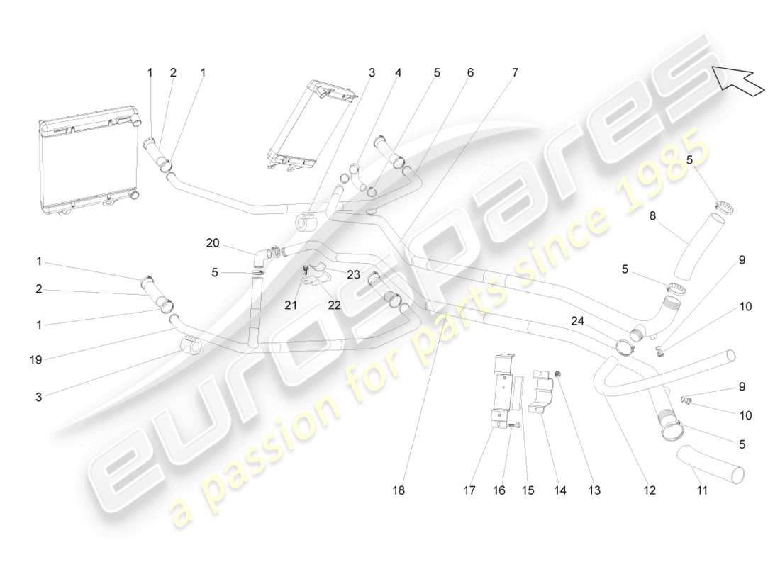 Lamborghini Gallardo Coupe (2008) COOLANT COOLING SYSTEM Part Diagram